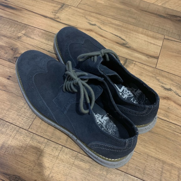 Stacy Adam’s wingtip dress shoes men’s size 12. Navy & gray. - Picture 2 of 6